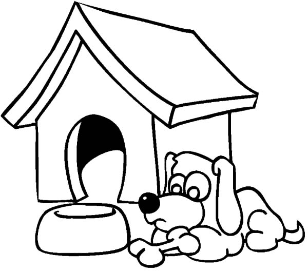 600x530 Dog House Coloring Page