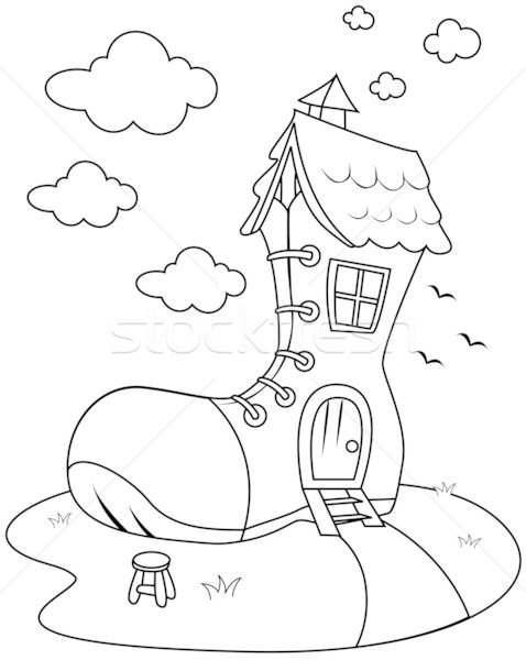 478x600 Line Art Shoe House Vector Illustration Lenm ( 596688) Stockfresh