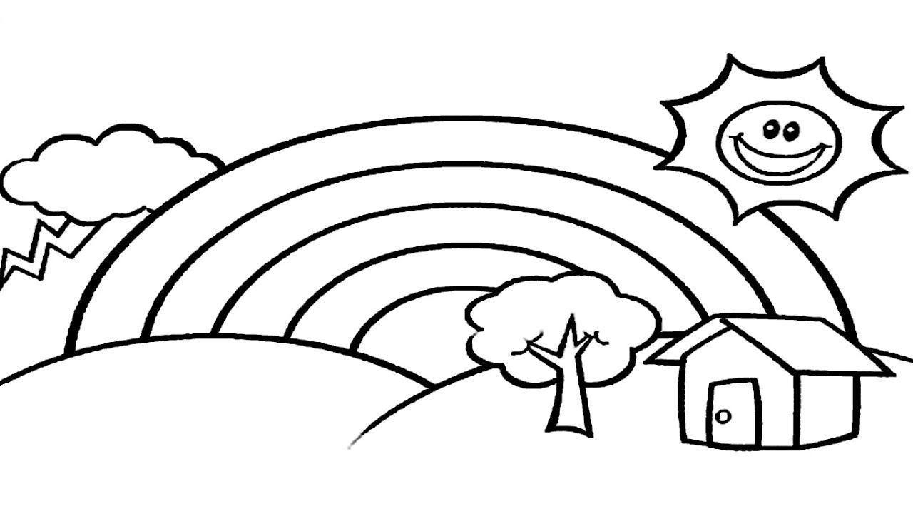 1280x720 Coloring Pages Rainbow House