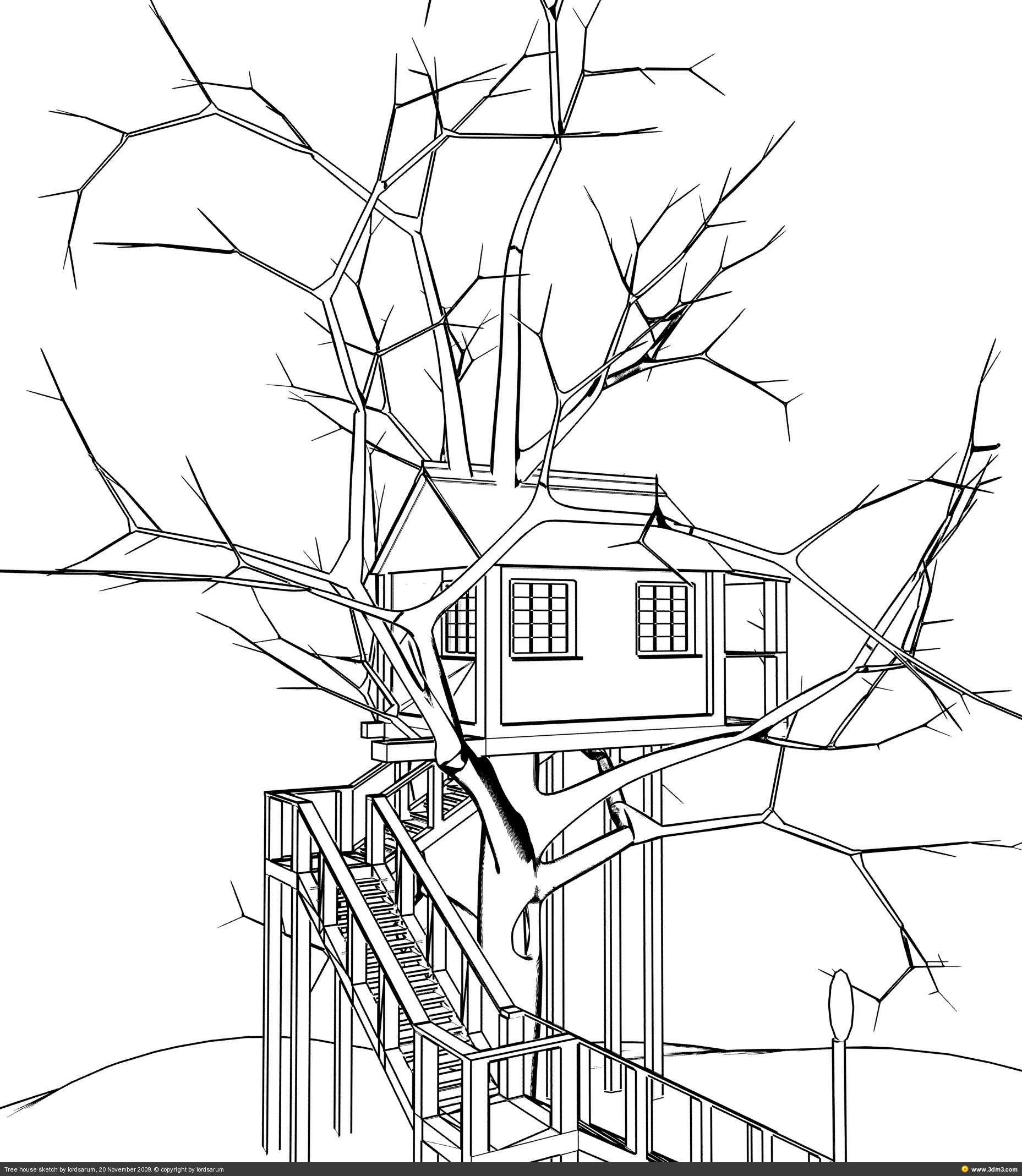 1857x2137 Simple Tree Houses Drawings