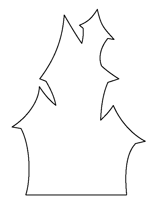 550x712 Haunted House Pattern Halloween. Use The Printable Outline