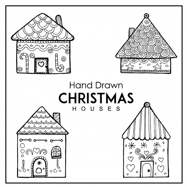 626x626 Christmas House Inside Drawing. Christmas Home Coloring Page