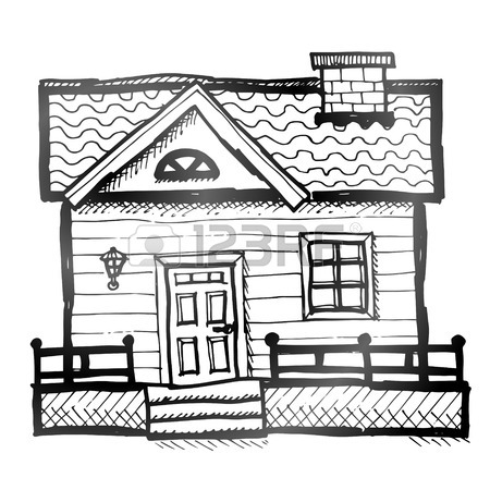 450x450 Hand Drawn House Sketch Of Home In Doodle Style Royalty Free
