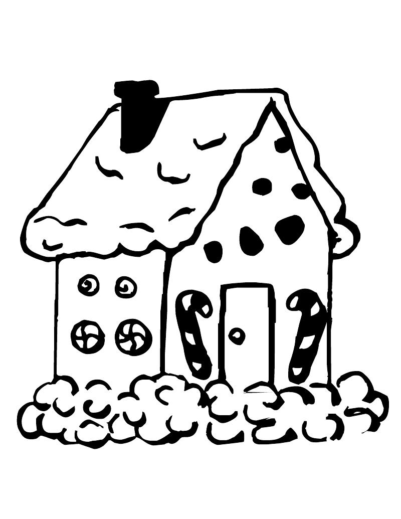 800x1035 Gingerbread House Clipart Black And White