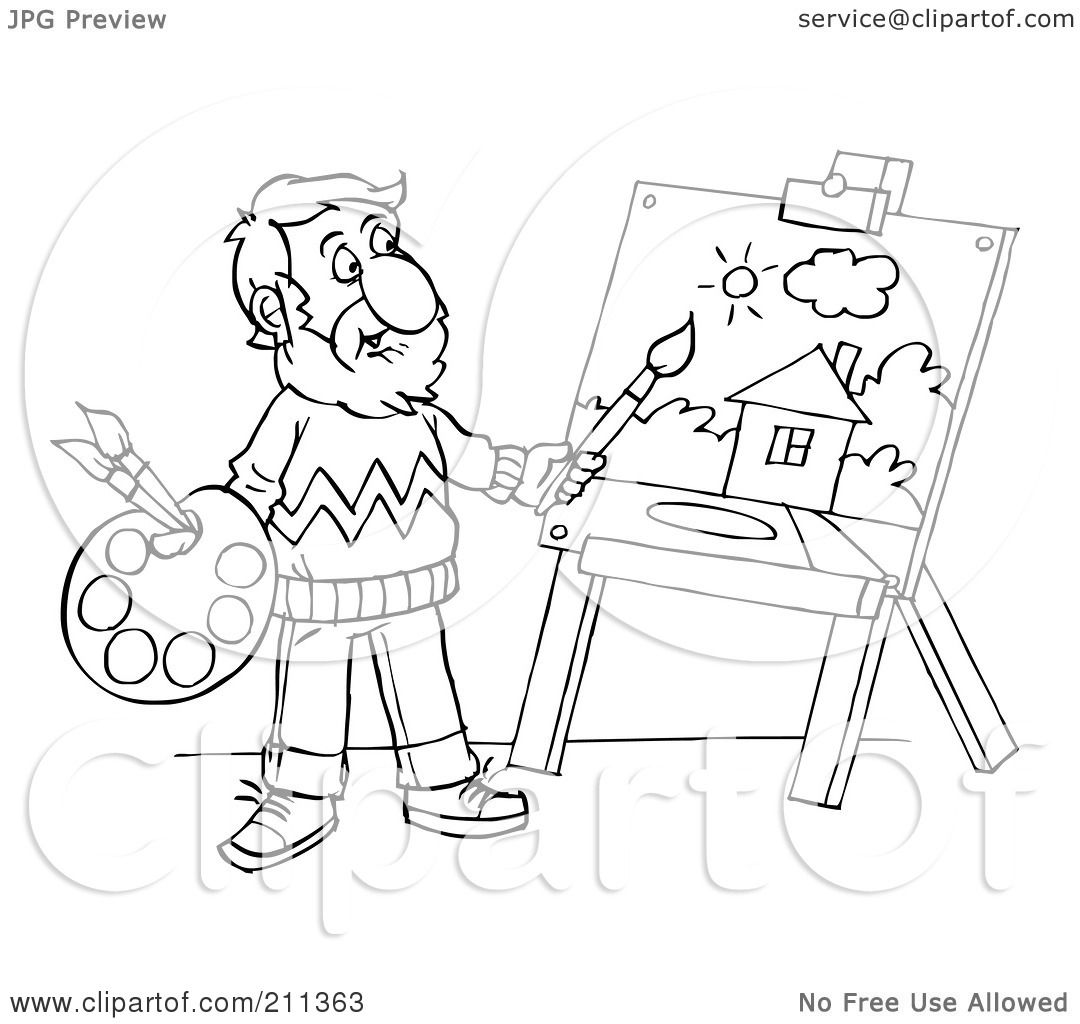 1080x1024 Royalty Free (Rf) Clipart Illustration Of A Coloring Page Outline