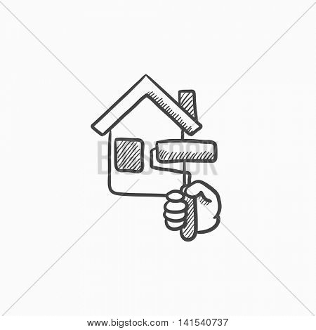 450x470 House Painting Vector Sketch Icon Vector Amp Photo Bigstock