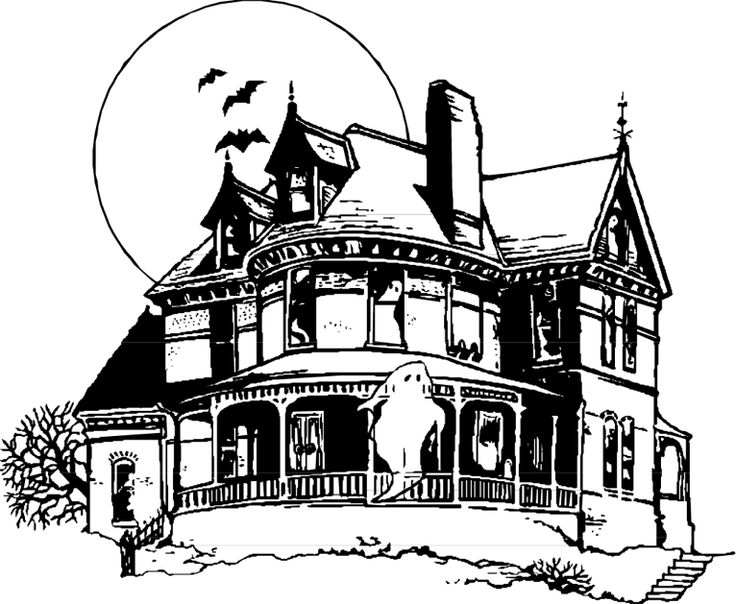 736x604 , Drawings Of Haunted Houses