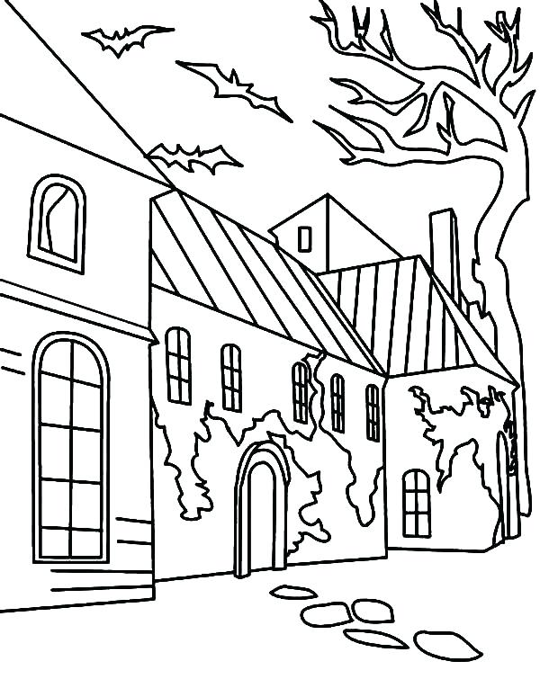 600x775 Monster House Coloring Pages Interesting Haunted House Printable