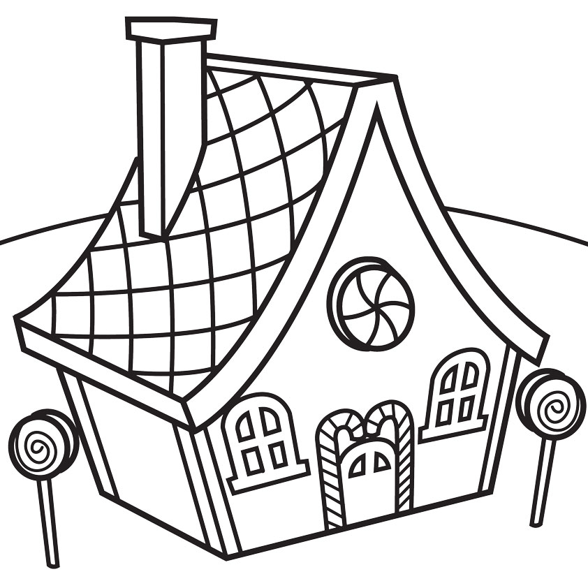 842x842 Line Drawing House Clipart