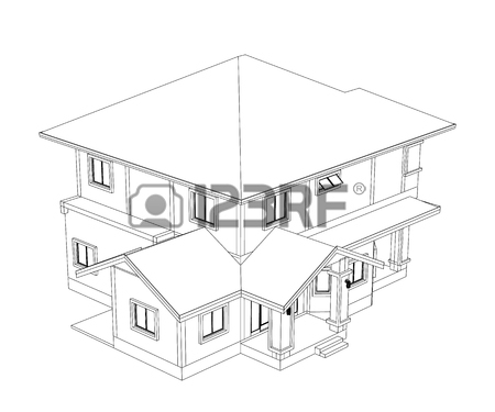 450x375 Drawings, Design House No Colour Stock Photo, Picture And Royalty