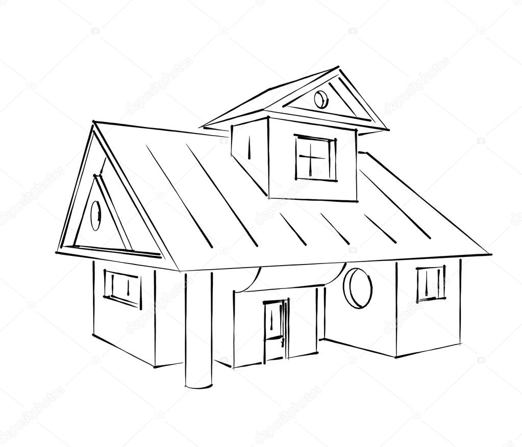 1023x877 House Sketch Stock Photo Johny007pandp