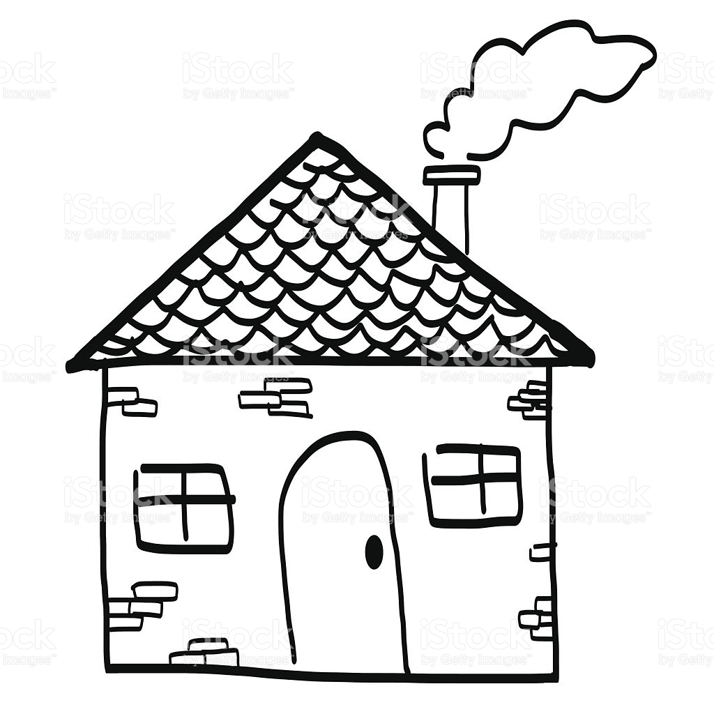 1024x1024 Drawn House Line Art