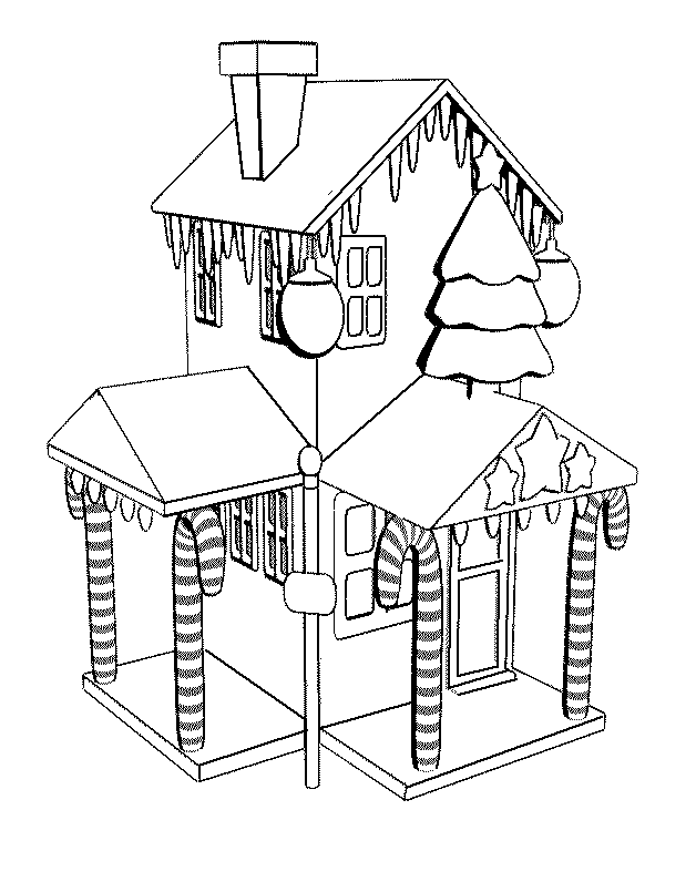 628x796 Gingerbread House Coloring Sheet