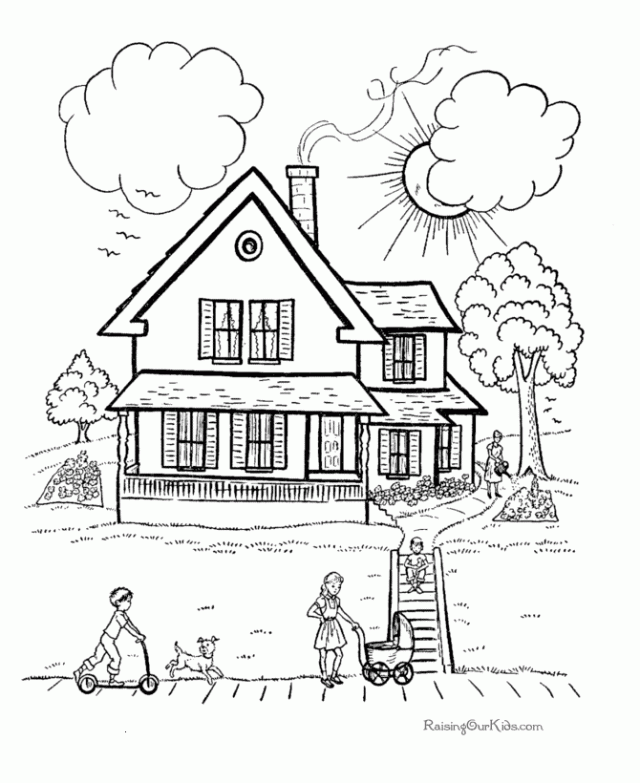 640x783 Beautiful House Coloring Pages Coloring Pages