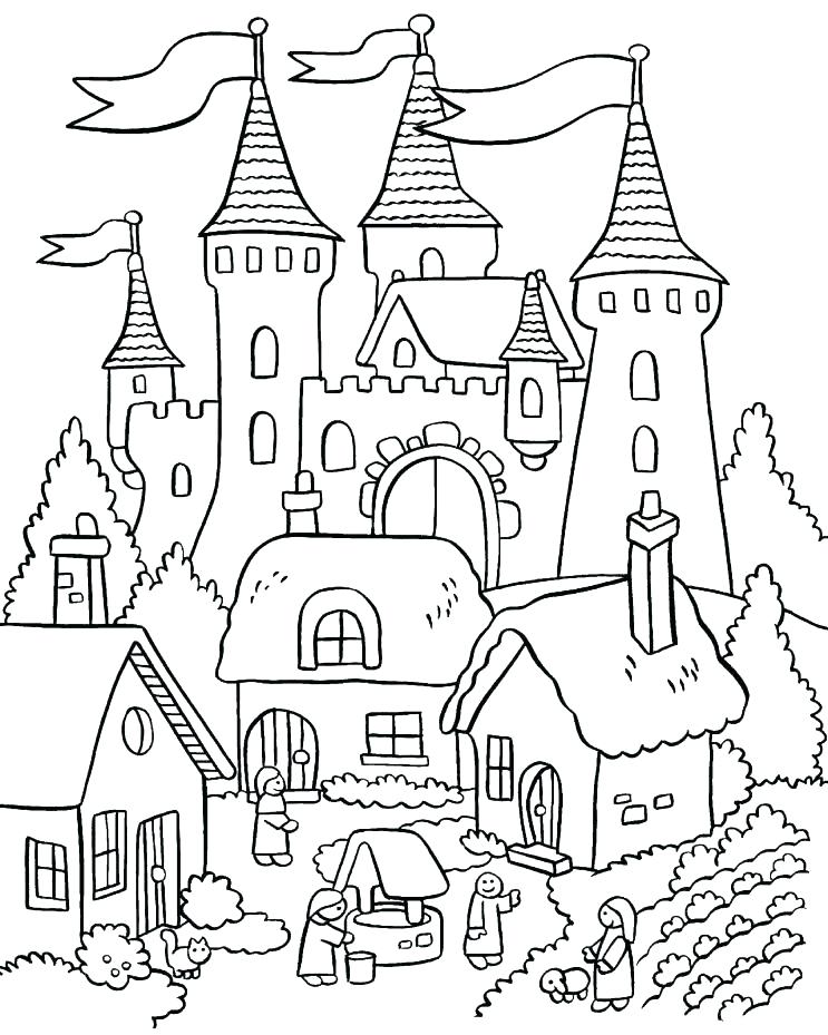 743x929 Coloring Pages Houses Synthesis.site