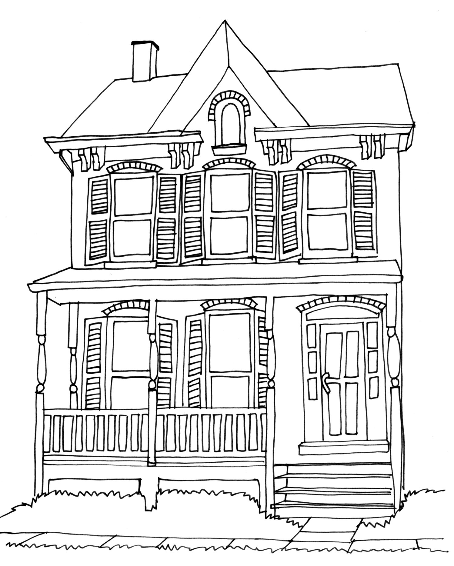 1498x1868 Drawing Of House
