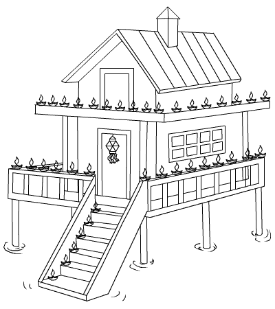 400x450 Stilt House Drawing