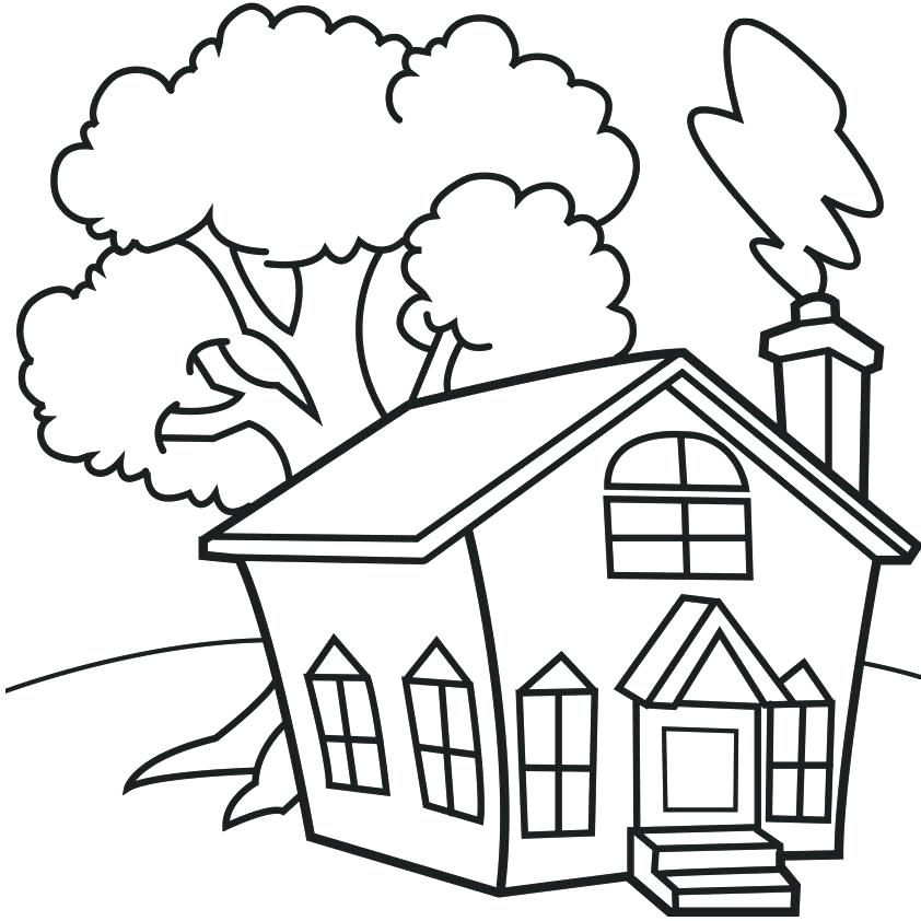 842x842 Houses Coloring Pages