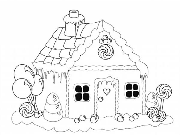 600x451 Gingerbread House Christmas Coloring Page For Kids Coloring Sun