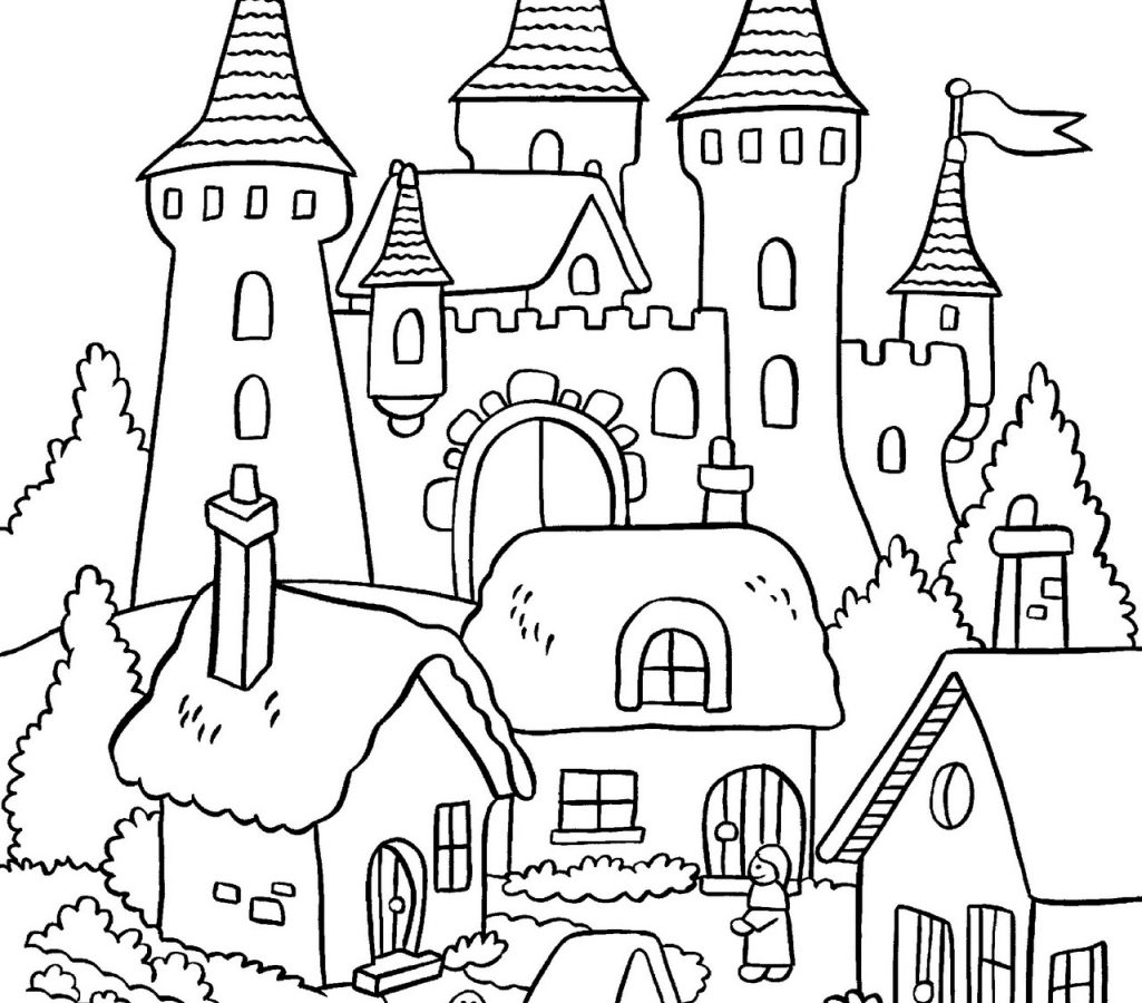 1025x900 Building House Construction Coloring Pages Look Real Drawing