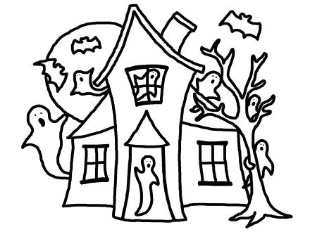 440x330 Creepy Haunted House In Houses Coloring Page Color Book Murs