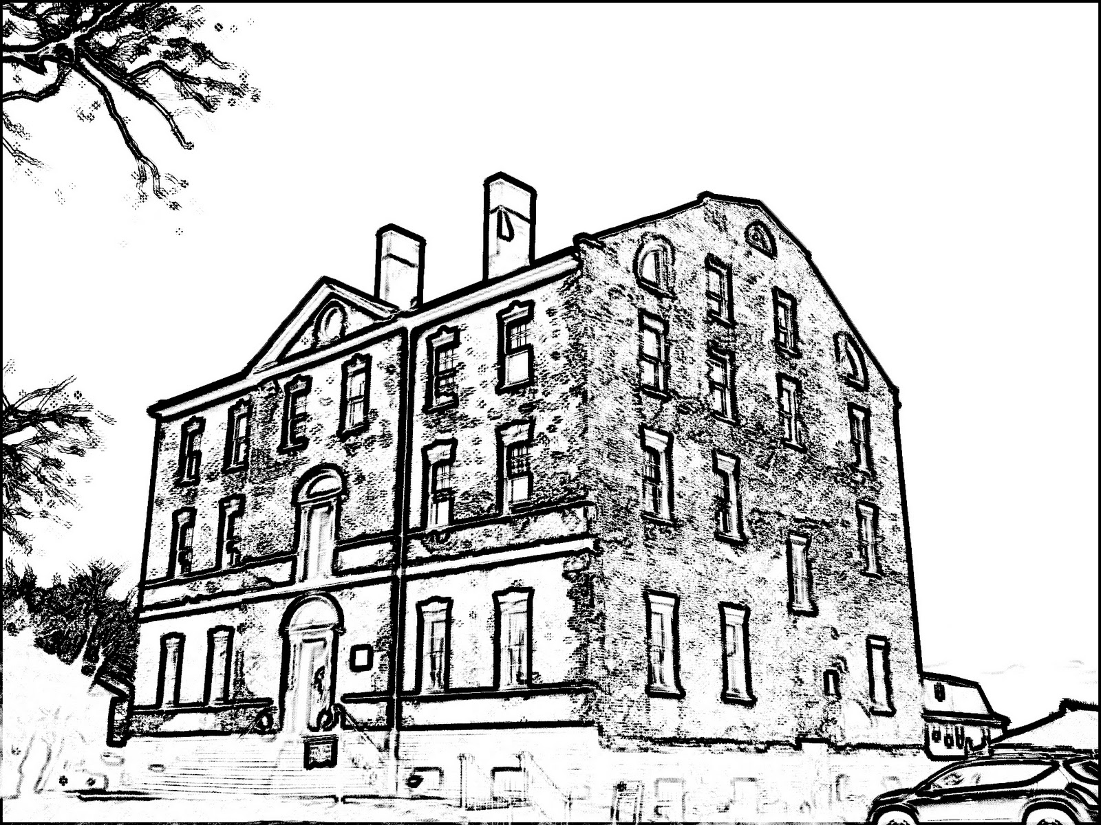 1600x1200 Drawn House Two Point Perspective