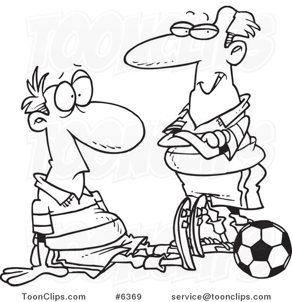 581x600 Cartoon Black And White Line Drawing Of A Dazed Soccer Player