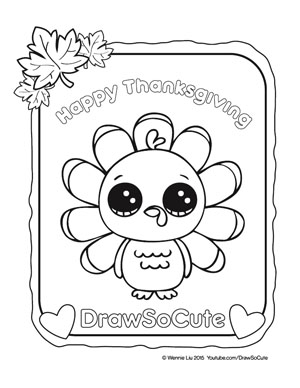 300x388 Coloring Page Thanksgiving Tur