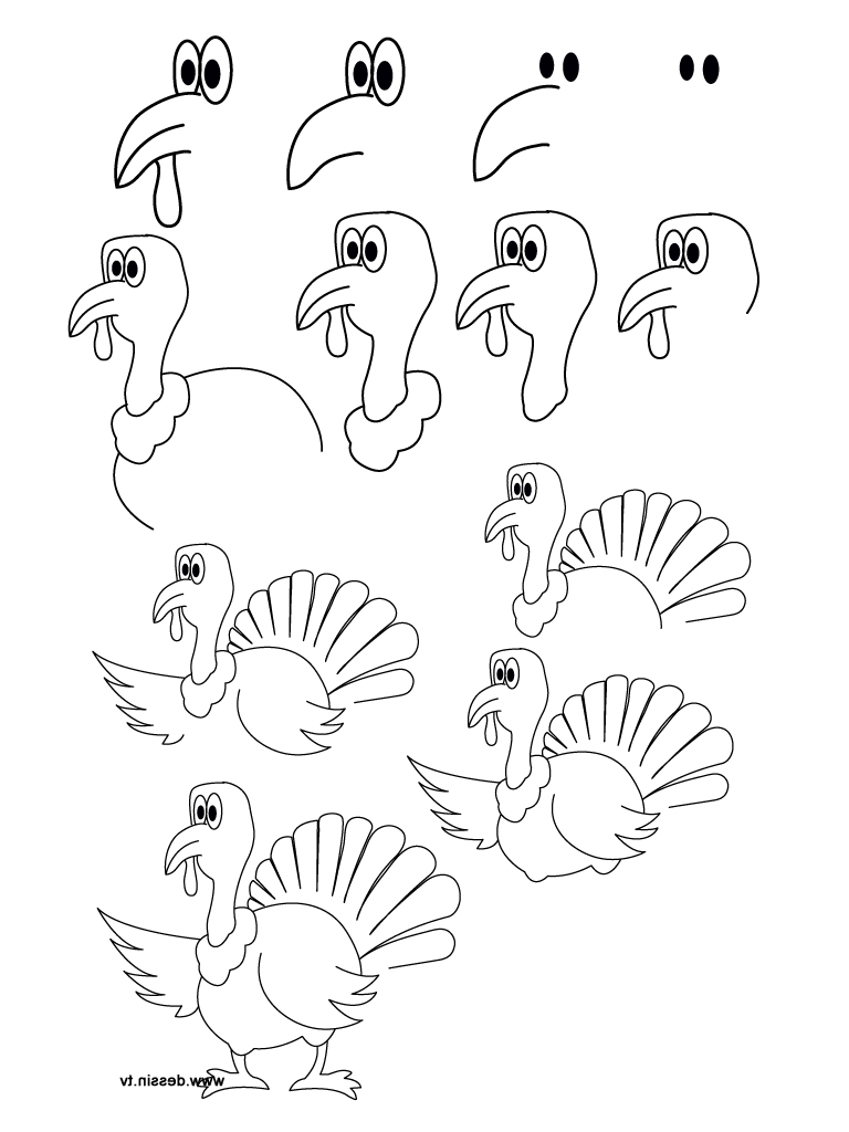 768x1024 Drawing Of Turkey Turkey Drawing Olegandreev. How To Draw
