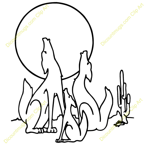 500x500 Coyote Howling Clip Art Coyotefamily Coyotes