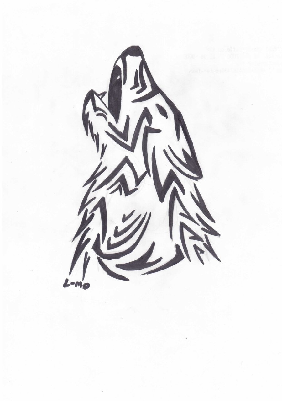 900x1278 Howling Wolf Tribal By Lm136