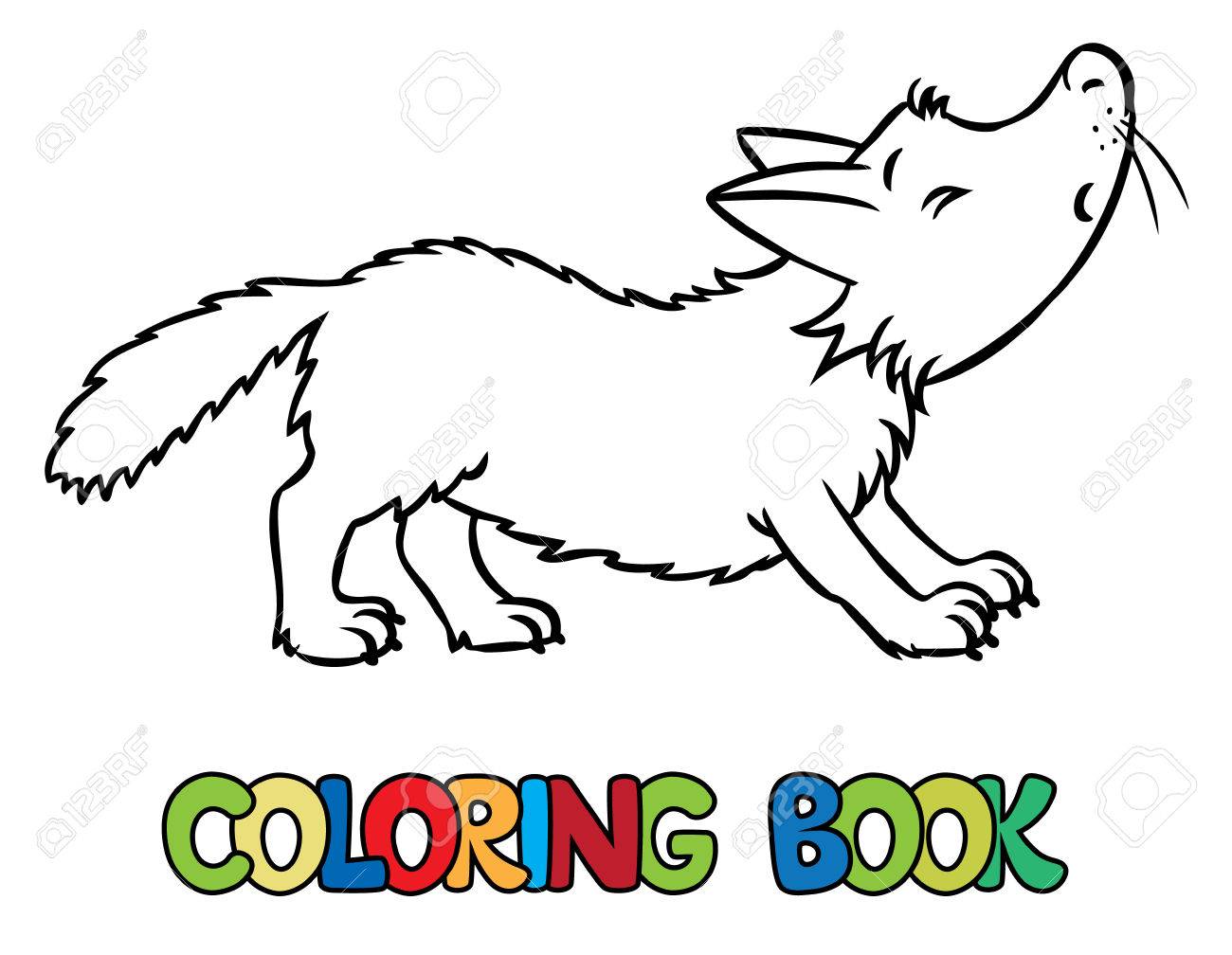 1300x1008 Coloring Book Or Coloring Picture Of Lttle Funny Howling Wolf