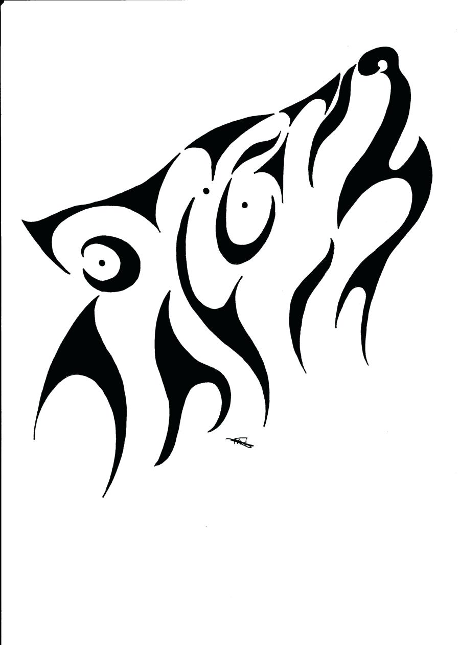 900x1261 Picture Of Howling Wolf Library Face Outline Drawing Simple