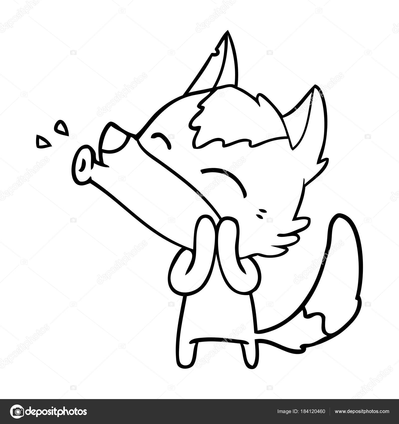 1600x1700 Vector Illustration Howling Wolf Cartoon Stock Vector