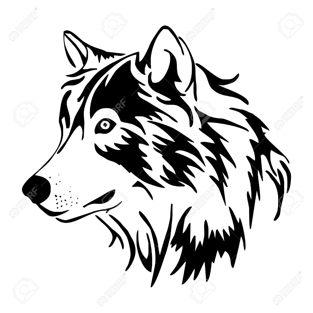 1300x1300 Tribal Wolf Head Clipart