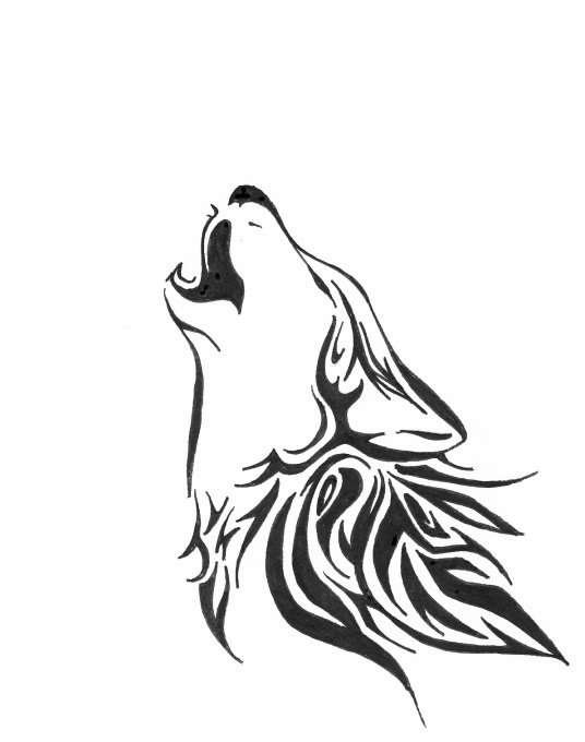 Howling Wolf Head Drawing at GetDrawings | Free download