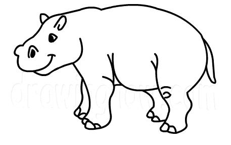 457x286 Coloring Pages Marvelous Hippopotamus Drawings Hippo 8 How