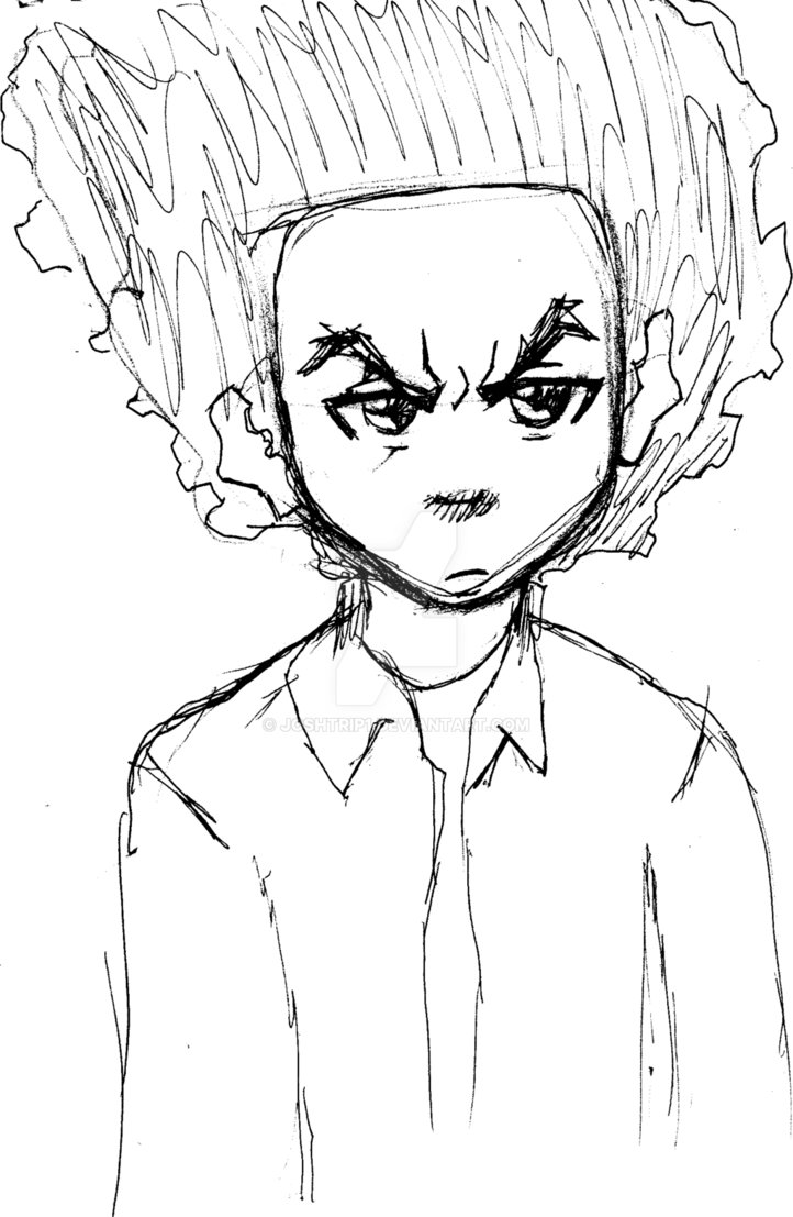 722x1107 Huey Freeman Quick Sketch By Joshtrip1