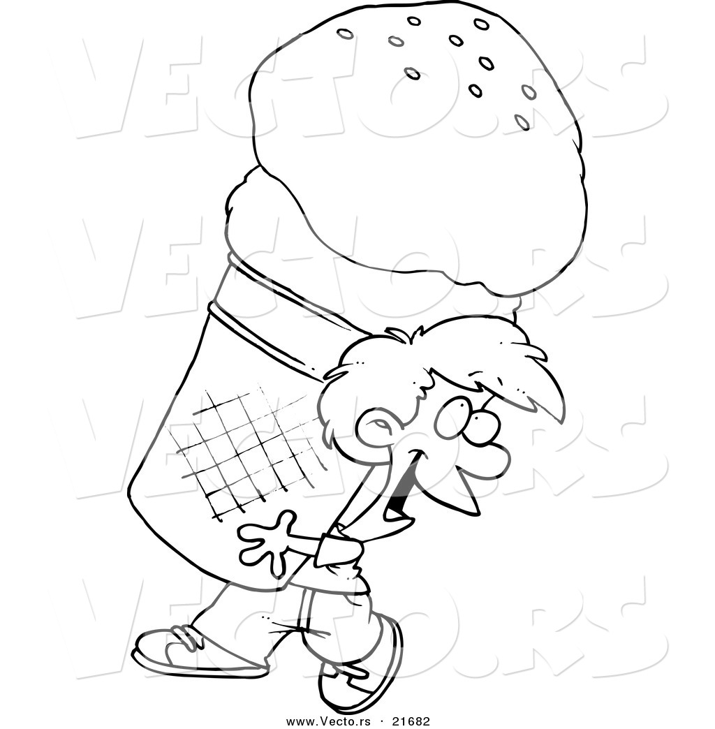 1024x1044 Vector Of A Cartoon Boy Carrying A Huge Ice Cream Cone