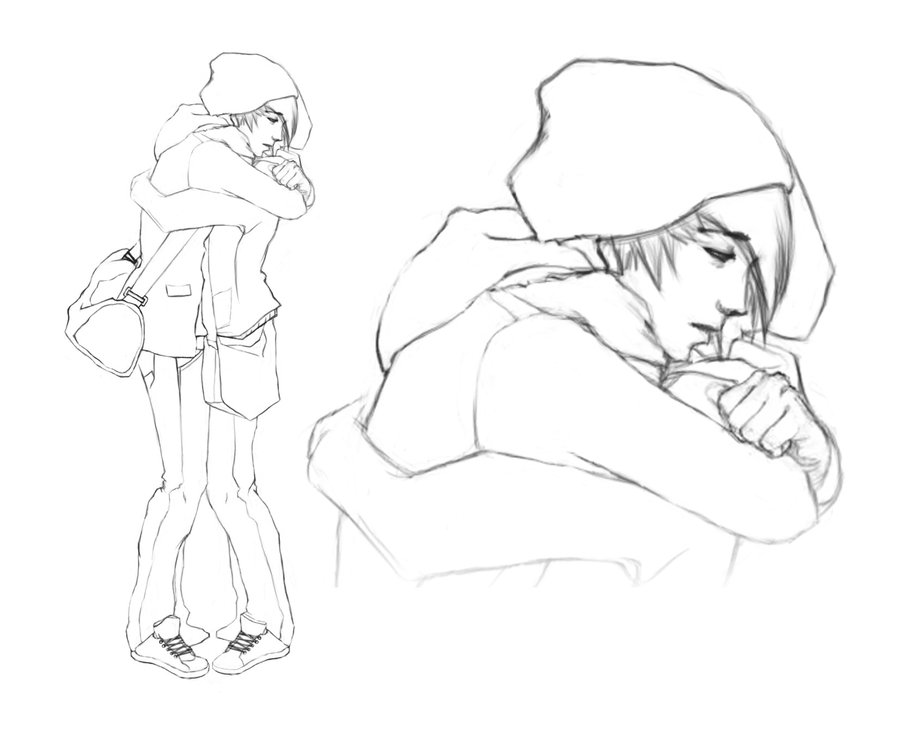 900x736 Drawn Hug Anime