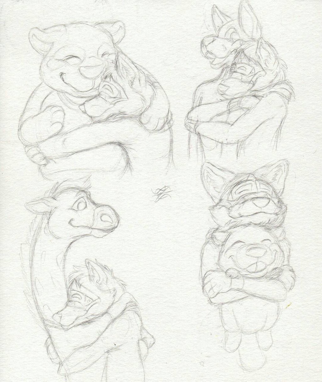 1024x1214 Daily Drawing Day 470 All Kinds Of Hugs By Midnighthuntingwolf