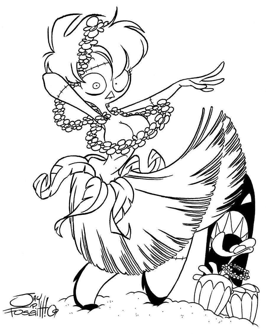 900x1130 Zombie Chick Hula Dancer By Jayfosgitt