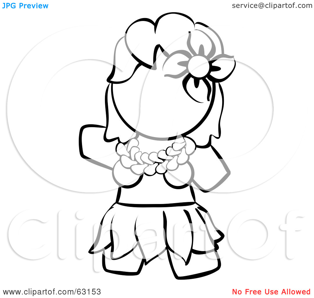 1080x1024 Hula Girl Clipart Little Girl Coloring