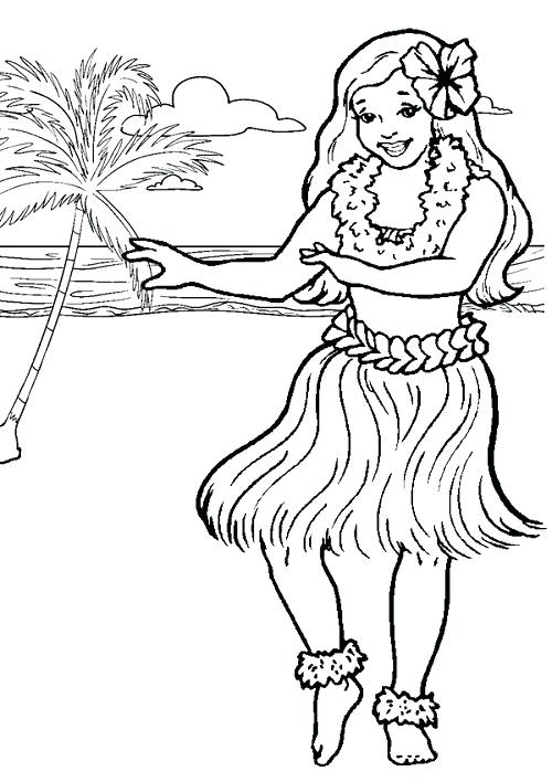 500x708 Hula Girl Coloring Page Genesisar.co
