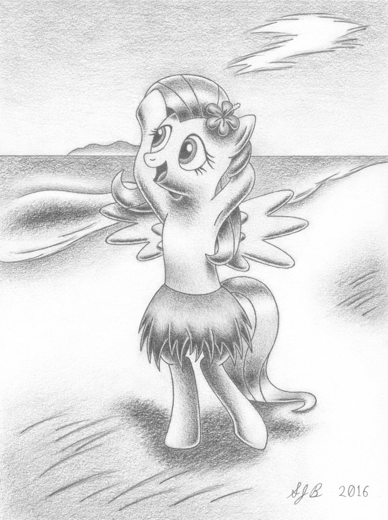 800x1072 Hula Fluttershy By Europeandragon