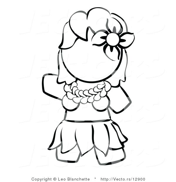 600x620 Picture Of A Girl To Color Vector Of Hula Girl Coloring Page
