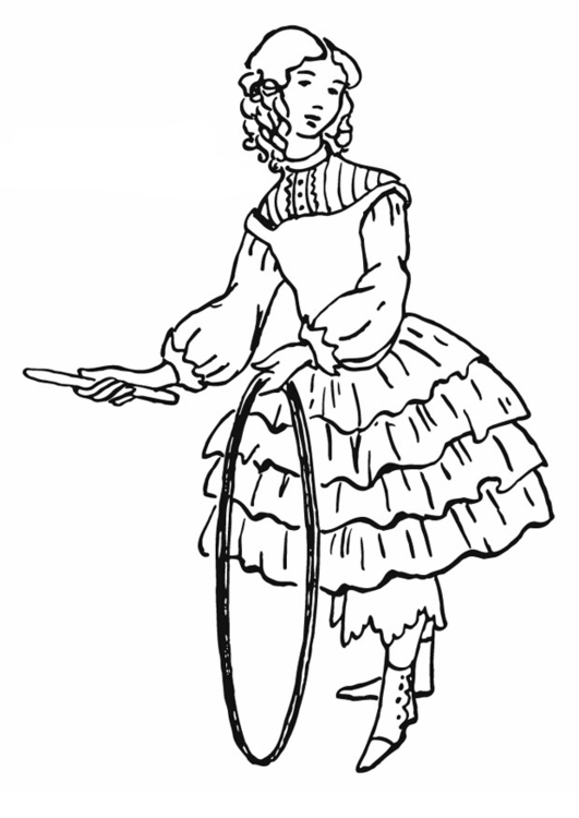 531x750 Coloring Page Girl With Hula Hoop