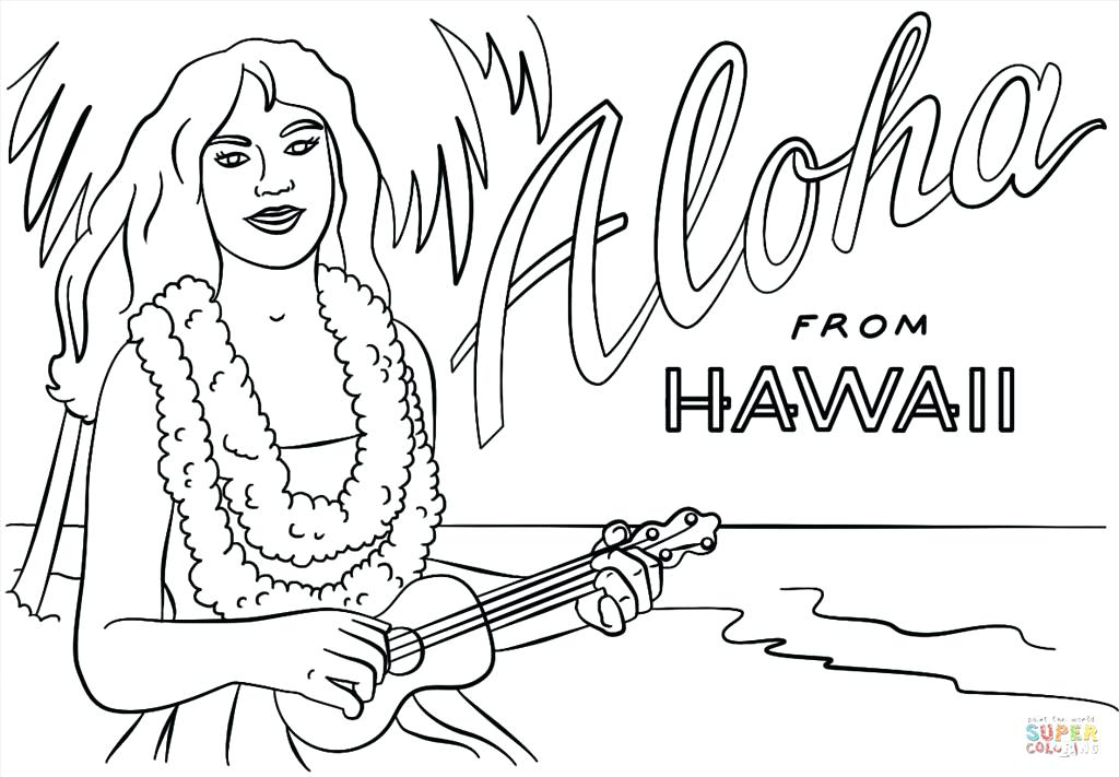 1024x711 Hawaiian Hula Girl Coloring Pages Page High Definition Good Photo