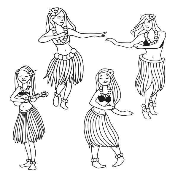 600x600 Christmas Hawaiian Hula Girl Cuttable Design