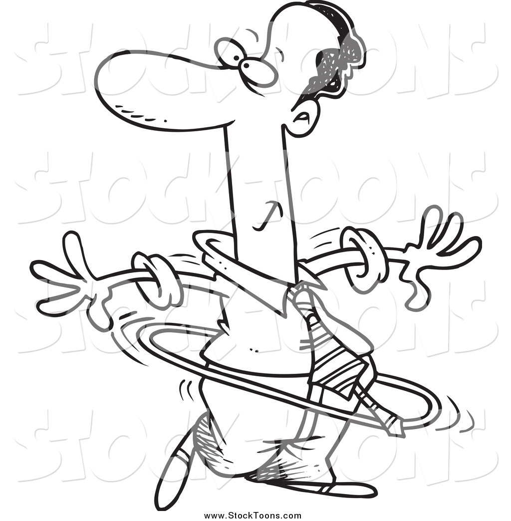 1024x1044 Stock Cartoon Of A Black Business Man Using A Hula Hoop By